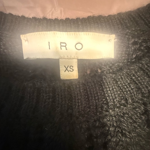 IRO Black Ruffled Wool Blend Knit Sweater Size XS MSRP $395 - Picture 6 of 9